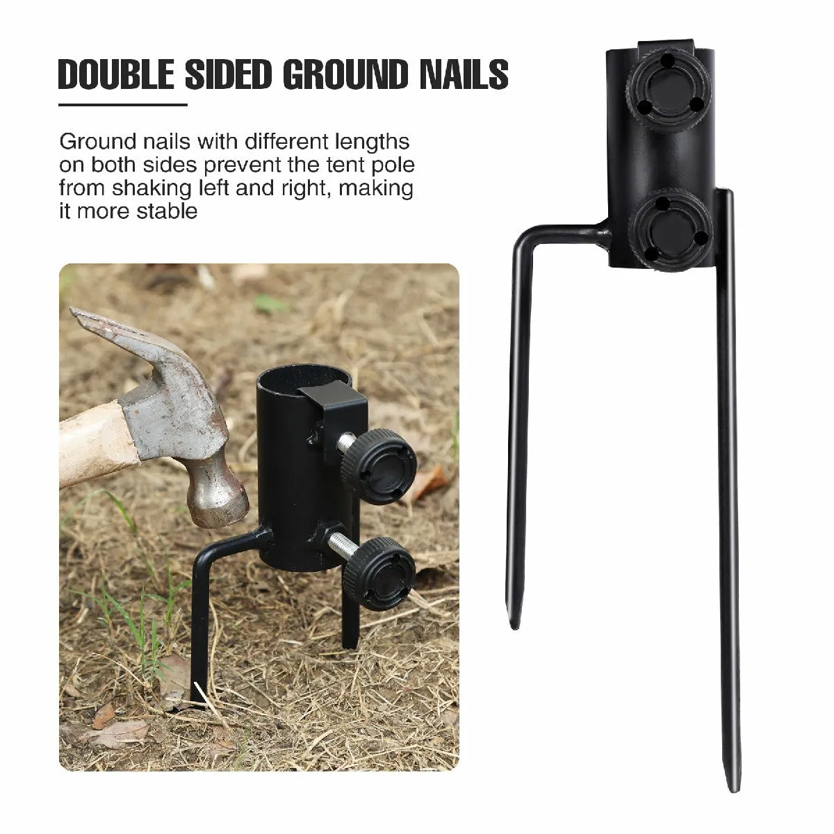 2 Pack Camping Tent Rod Holder with Stakes From Redcamp