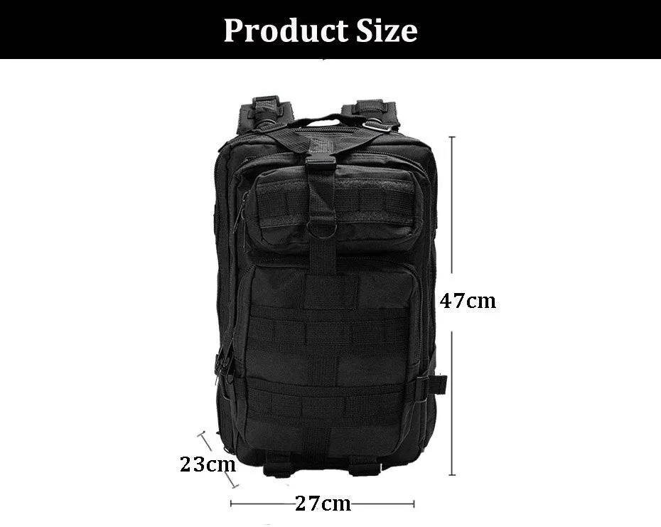 30L Military Tactical Rucksack Backpack Adjustable Travel Camping
