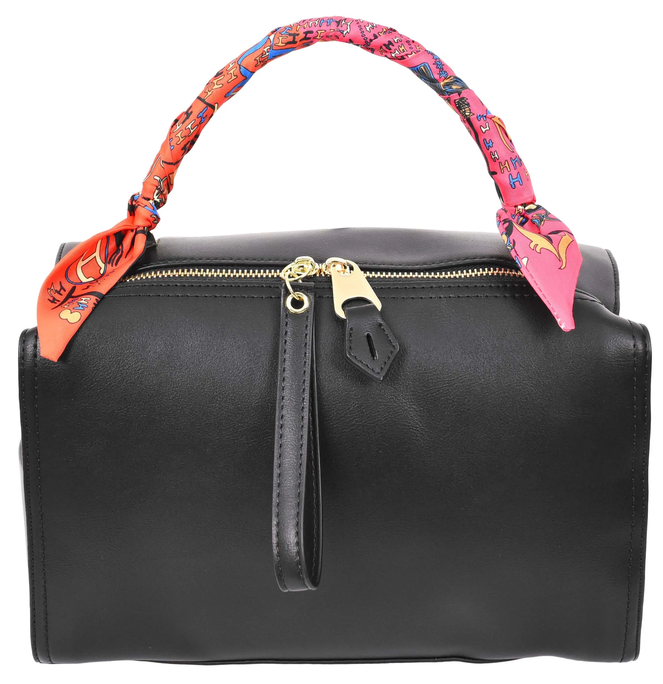 Aaliyah Women's  Faux Leather Barrel-Shaped Shoulder Handbag Black