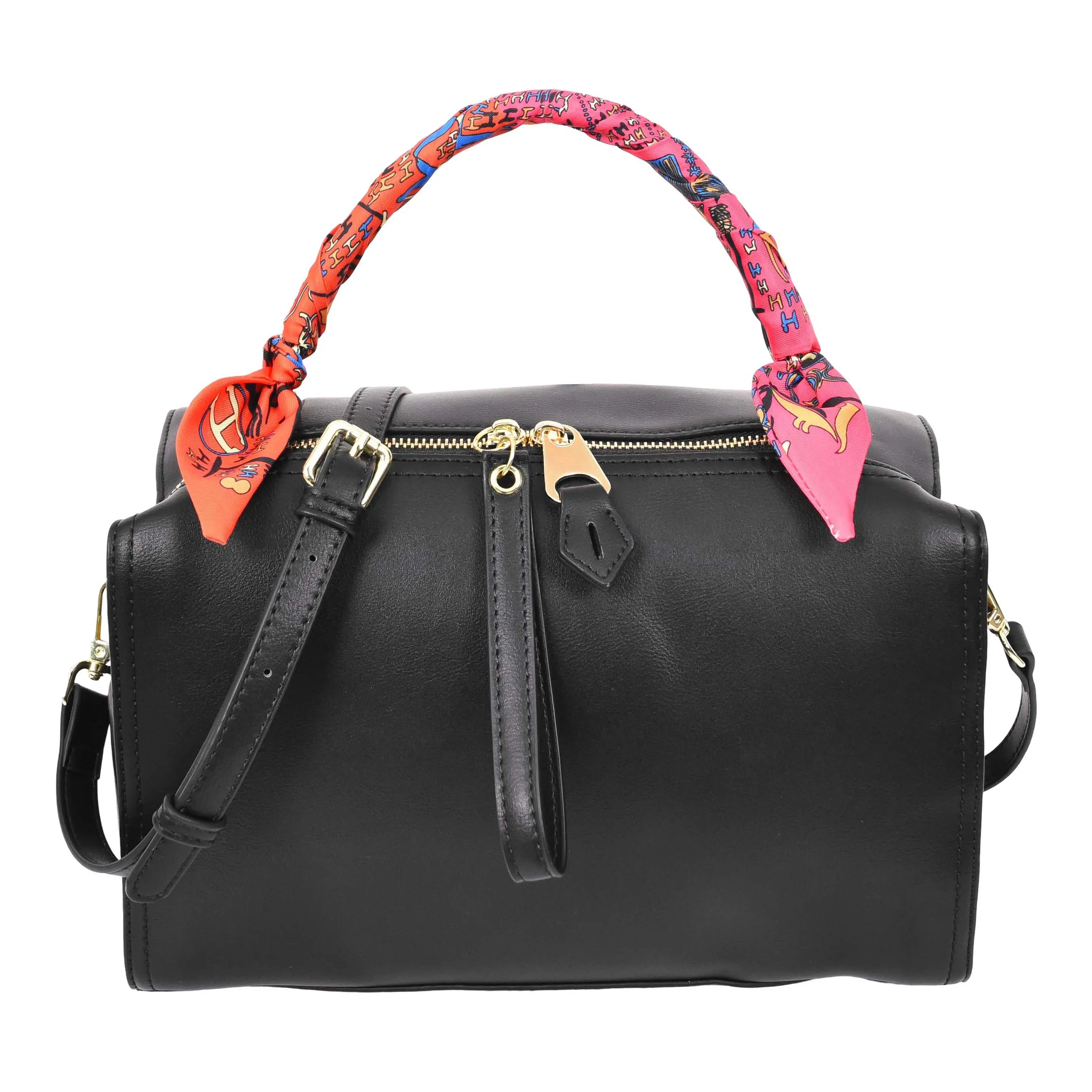 Aaliyah Women's  Faux Leather Barrel-Shaped Shoulder Handbag Black