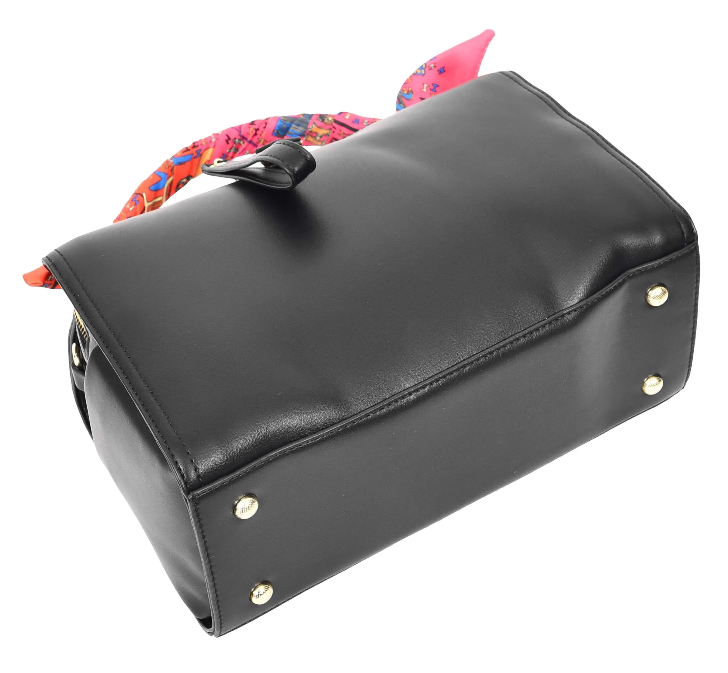 Aaliyah Women's  Faux Leather Barrel-Shaped Shoulder Handbag Black