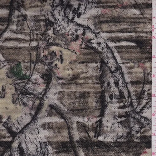 Beige/Brown Camo Nylon Canvas Indoor/Outdoor Decorating Fabric