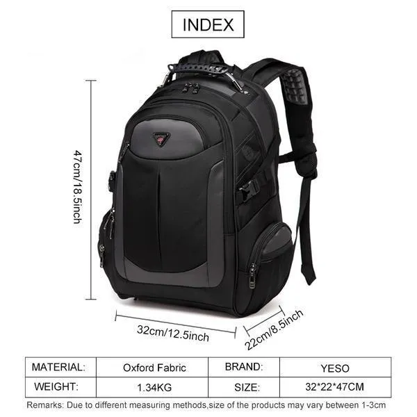 Brand Laptop Backpack Men's Travel Bags 2019 Multifunction Rucksack Waterproof Oxford Black Computer Backpacks For Teenager