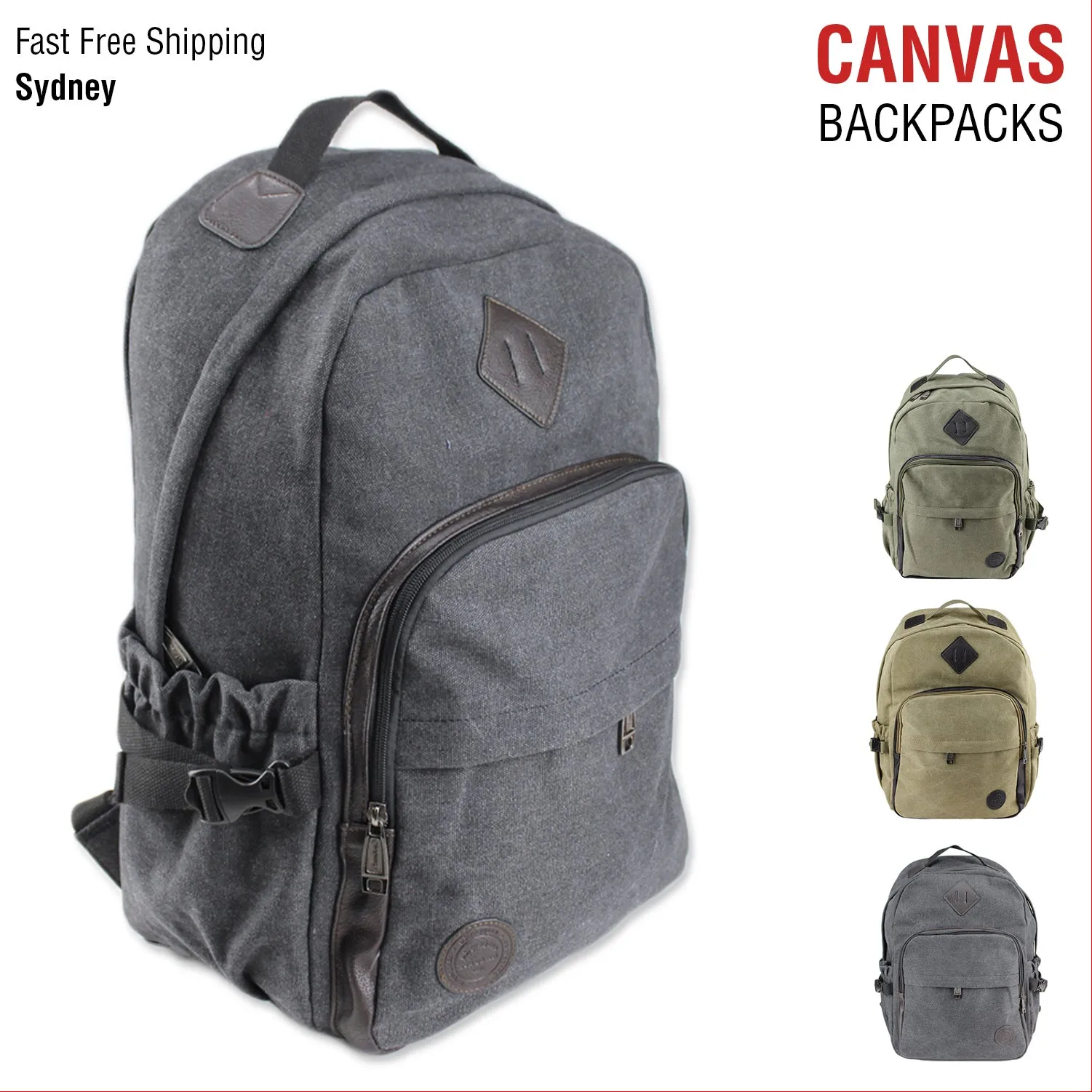 Canvas Backpacks Mens Vintage Laptop Bag Travel School Student Gym Casual Womens