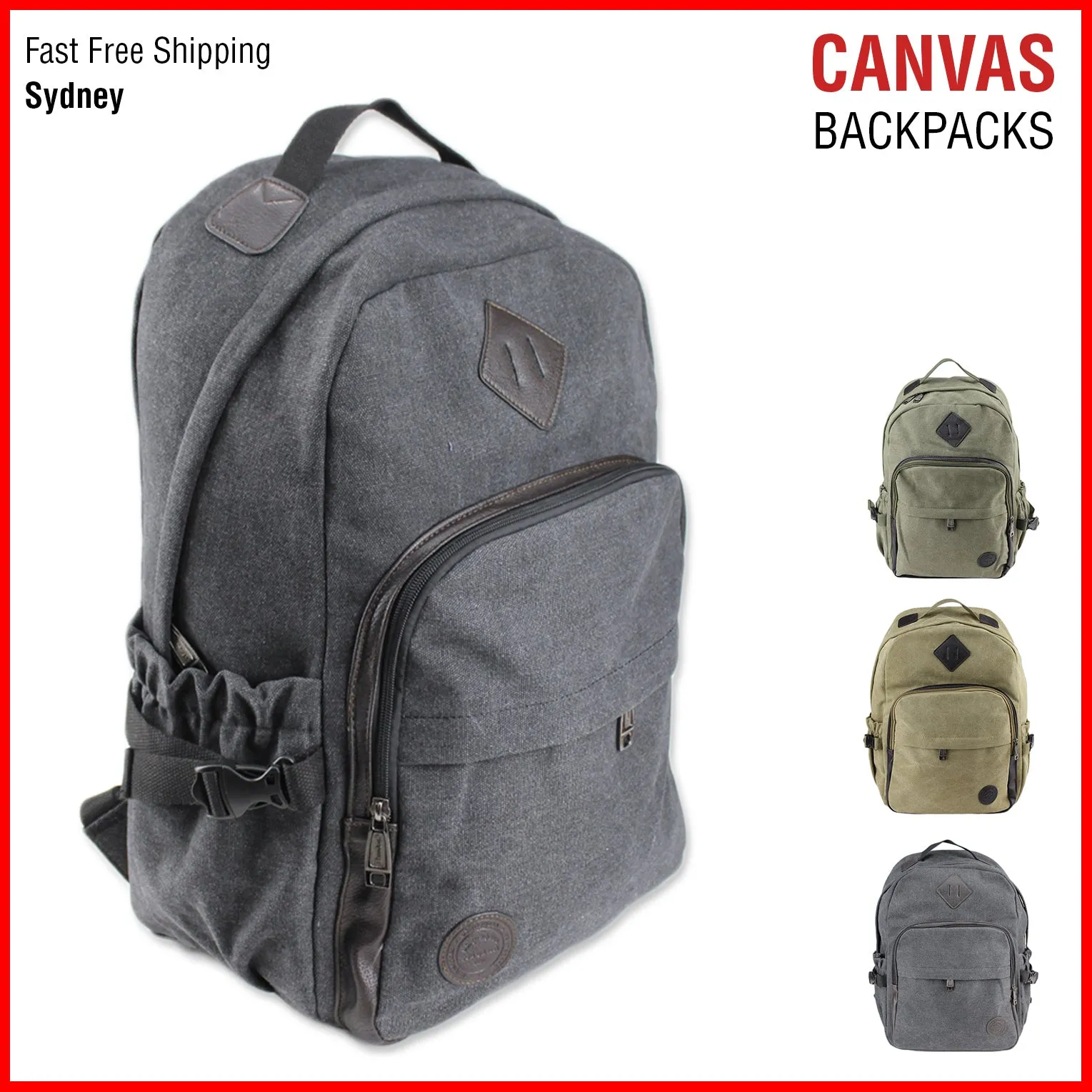 Canvas Backpacks Mens Vintage Laptop Bag Travel School Student Gym Casual Womens