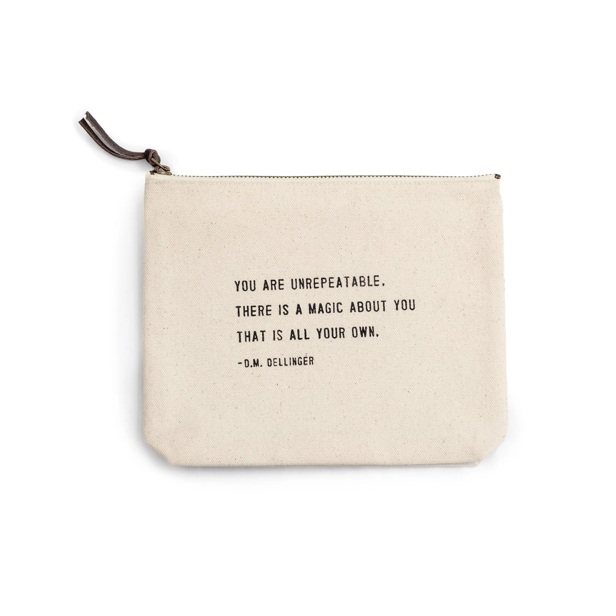 Canvas Quote Zip Bags