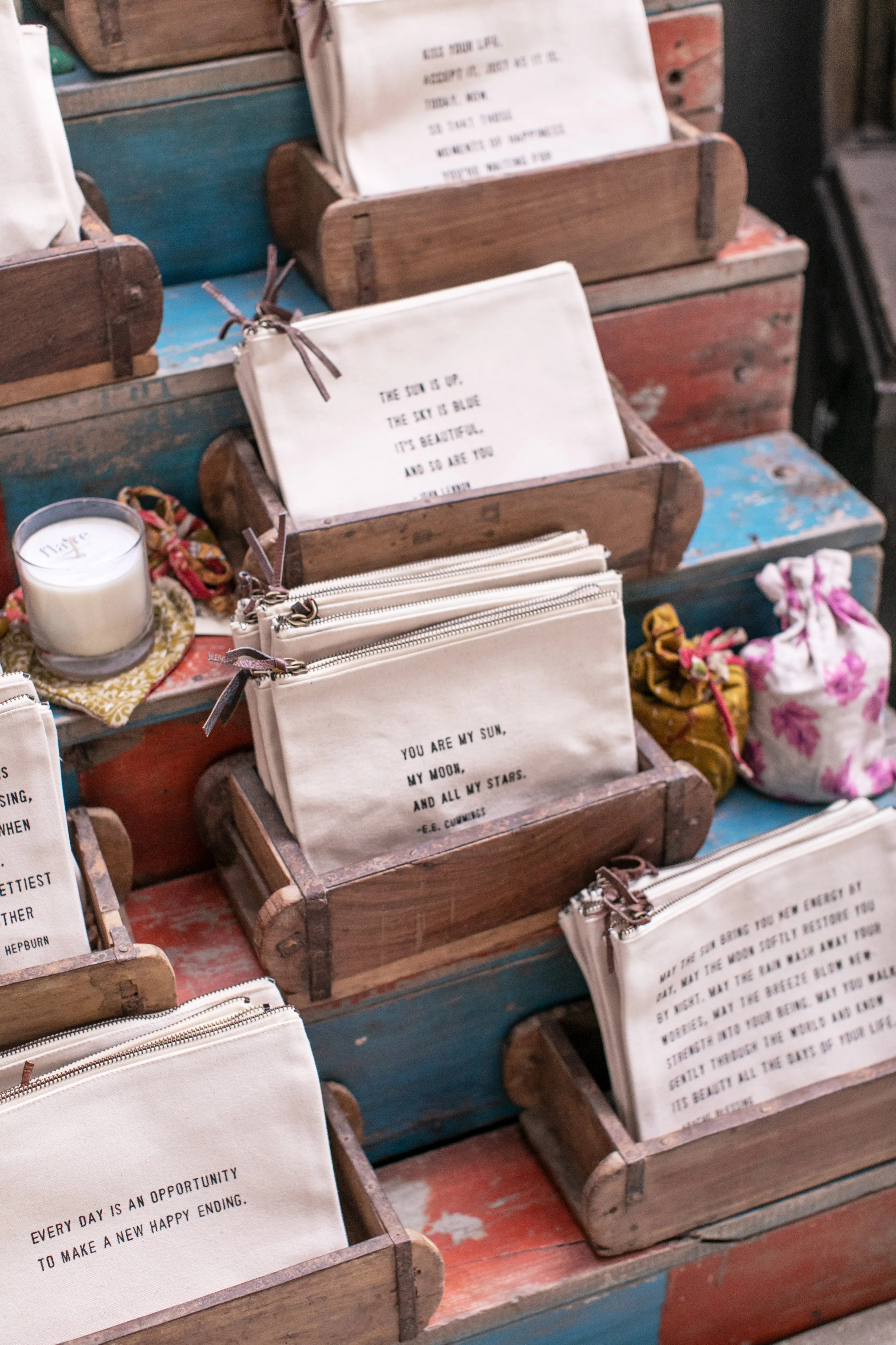 Canvas Quote Zip Bags