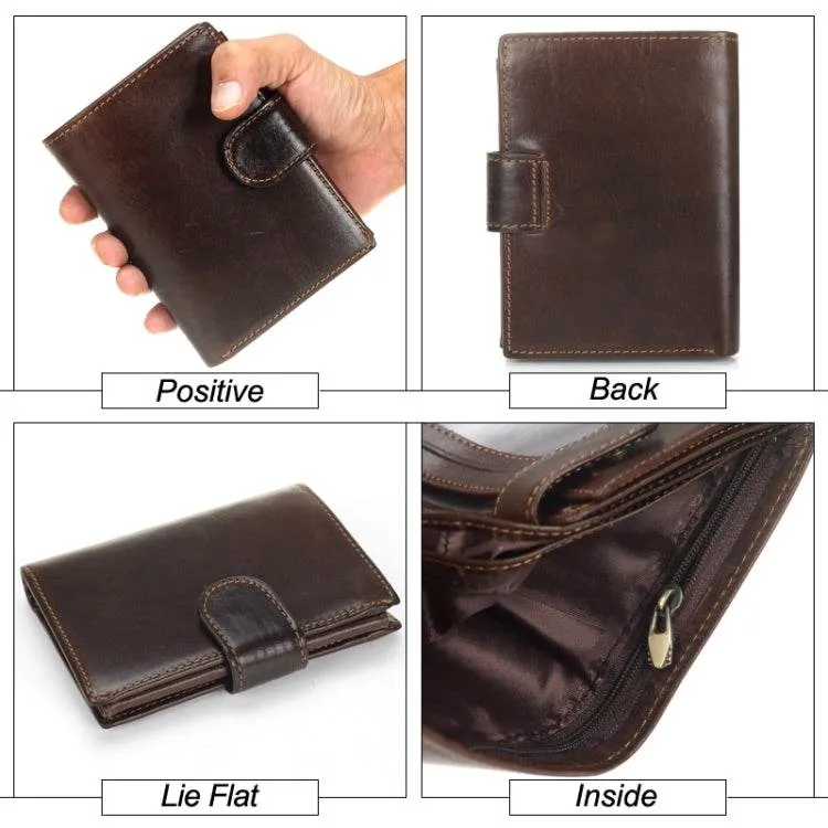 Classic Leather Men's Wallet - Short Multifunctional Cowhide Purse with Coin Pocket and Card Holder