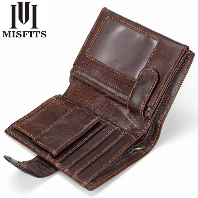Classic Leather Men's Wallet - Short Multifunctional Cowhide Purse with Coin Pocket and Card Holder