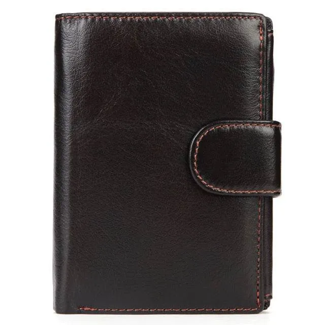 Classic Leather Men's Wallet - Short Multifunctional Cowhide Purse with Coin Pocket and Card Holder
