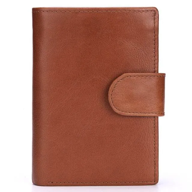 Classic Leather Men's Wallet - Short Multifunctional Cowhide Purse with Coin Pocket and Card Holder