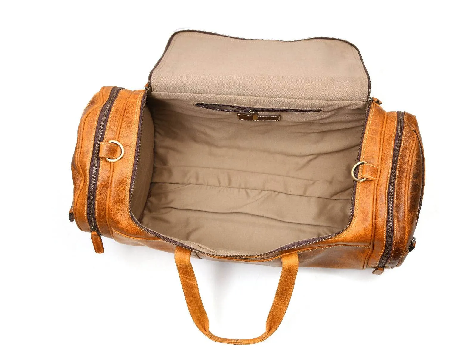 Cordoba Leather Barrel Bag - Tangerine