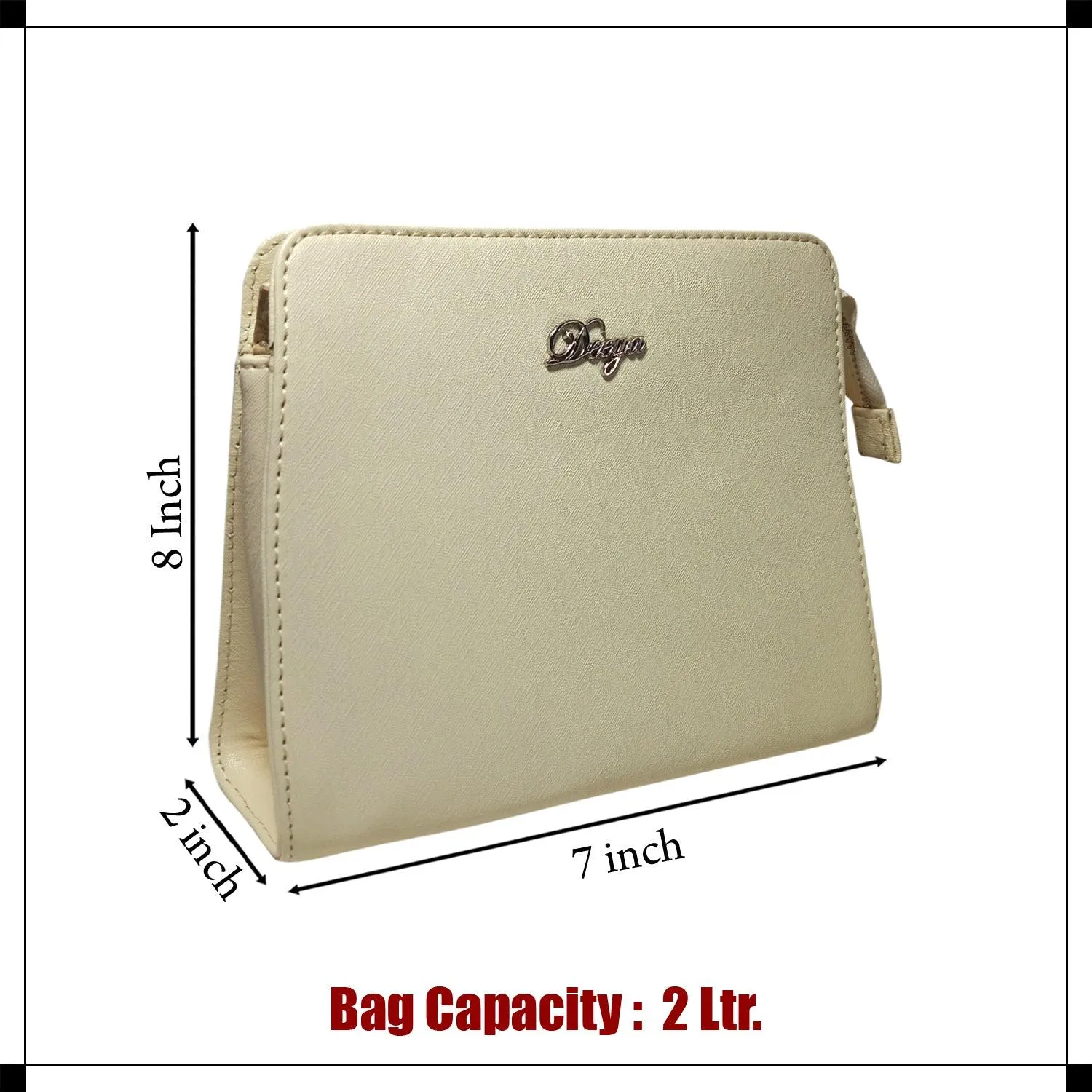 Deeya Vegan Leather Women's Mini Handbag, Trendy Small Purse for Ladies (Cream)