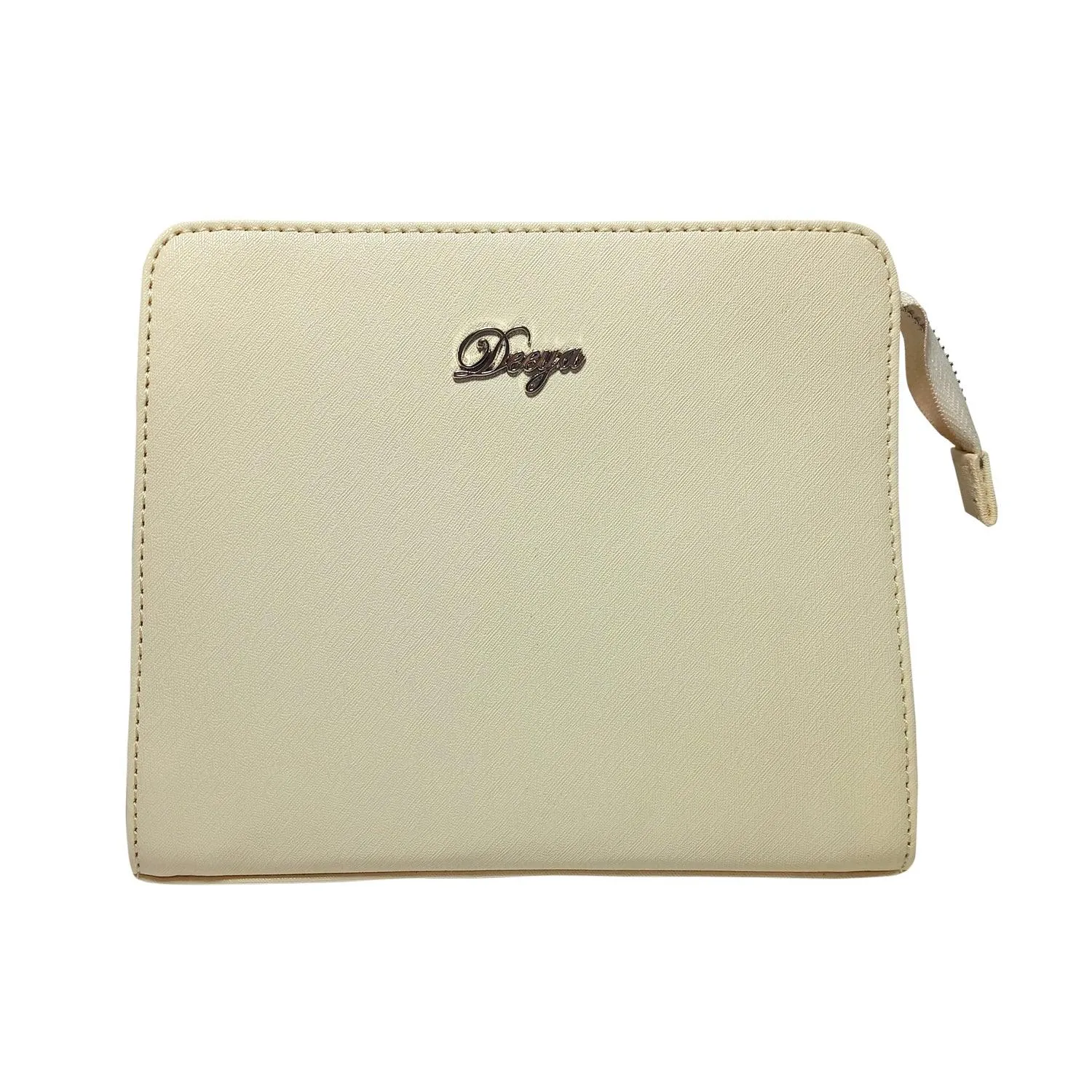 Deeya Vegan Leather Women's Mini Handbag, Trendy Small Purse for Ladies (Cream)