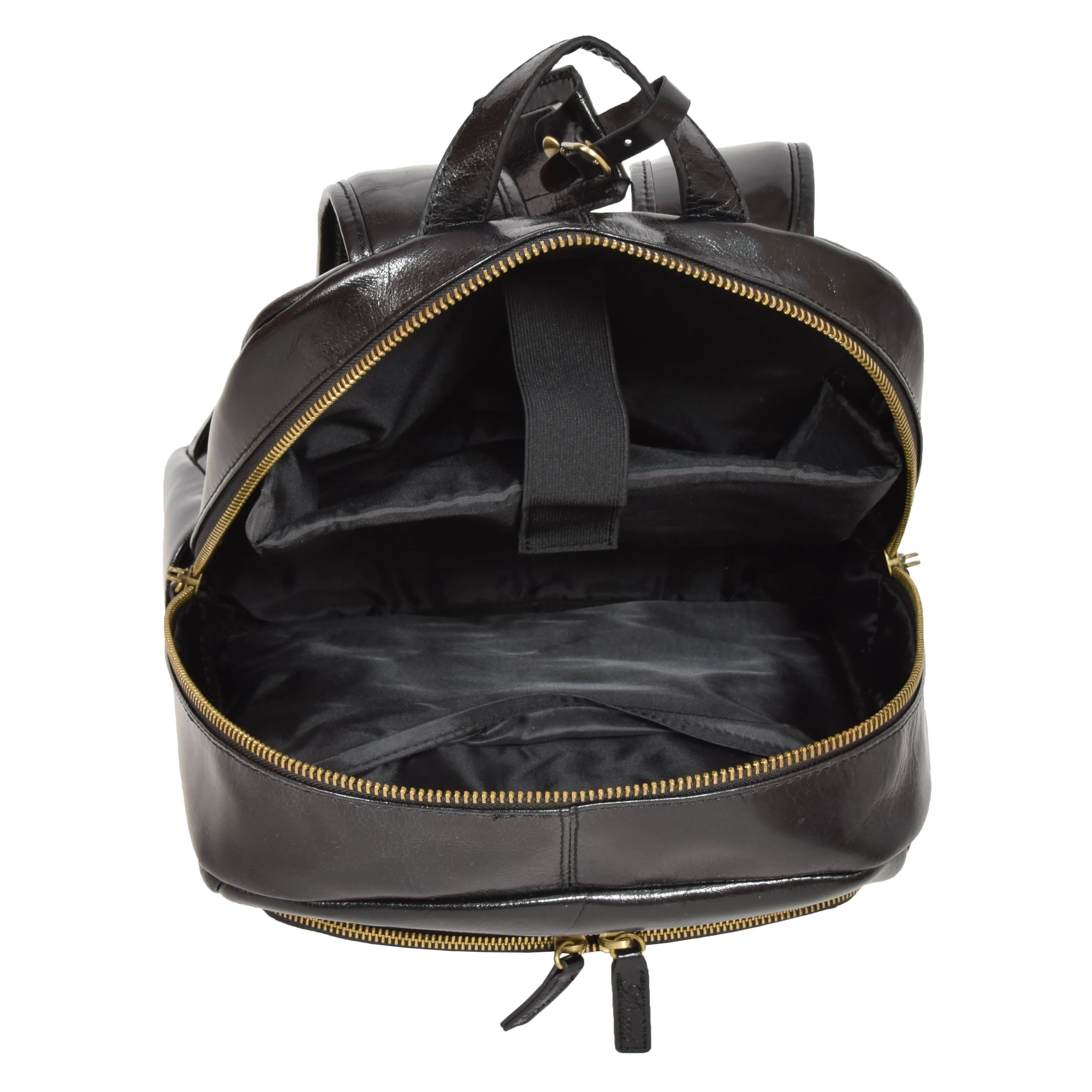 DR283 Back Pack Italian  Buffalo Leather Rucksack Bag Black
