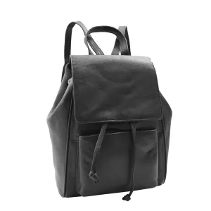 DR348 Real Leather Classic Travel Backpack Black