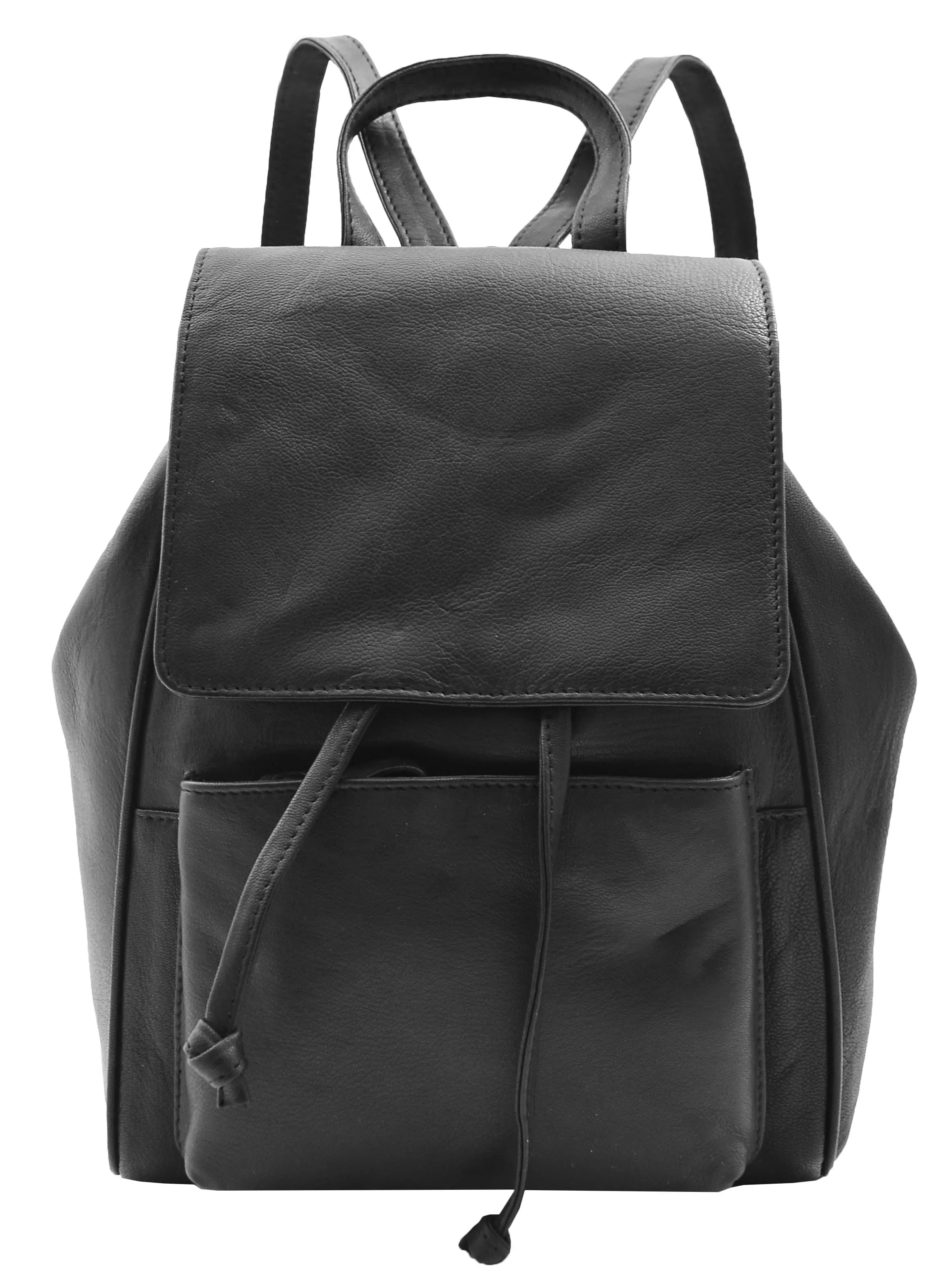 DR348 Real Leather Classic Travel Backpack Black