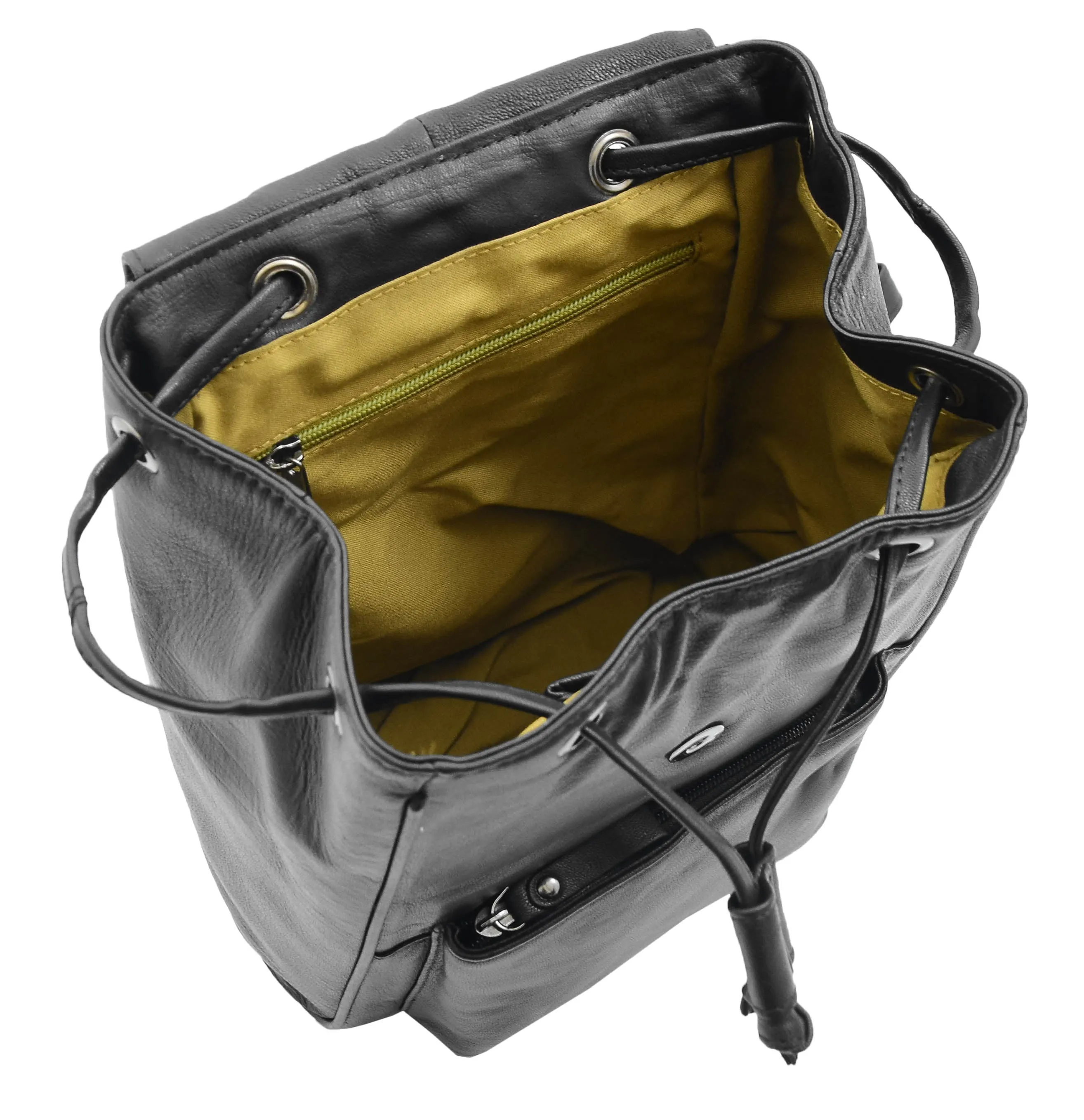 DR348 Real Leather Classic Travel Backpack Black