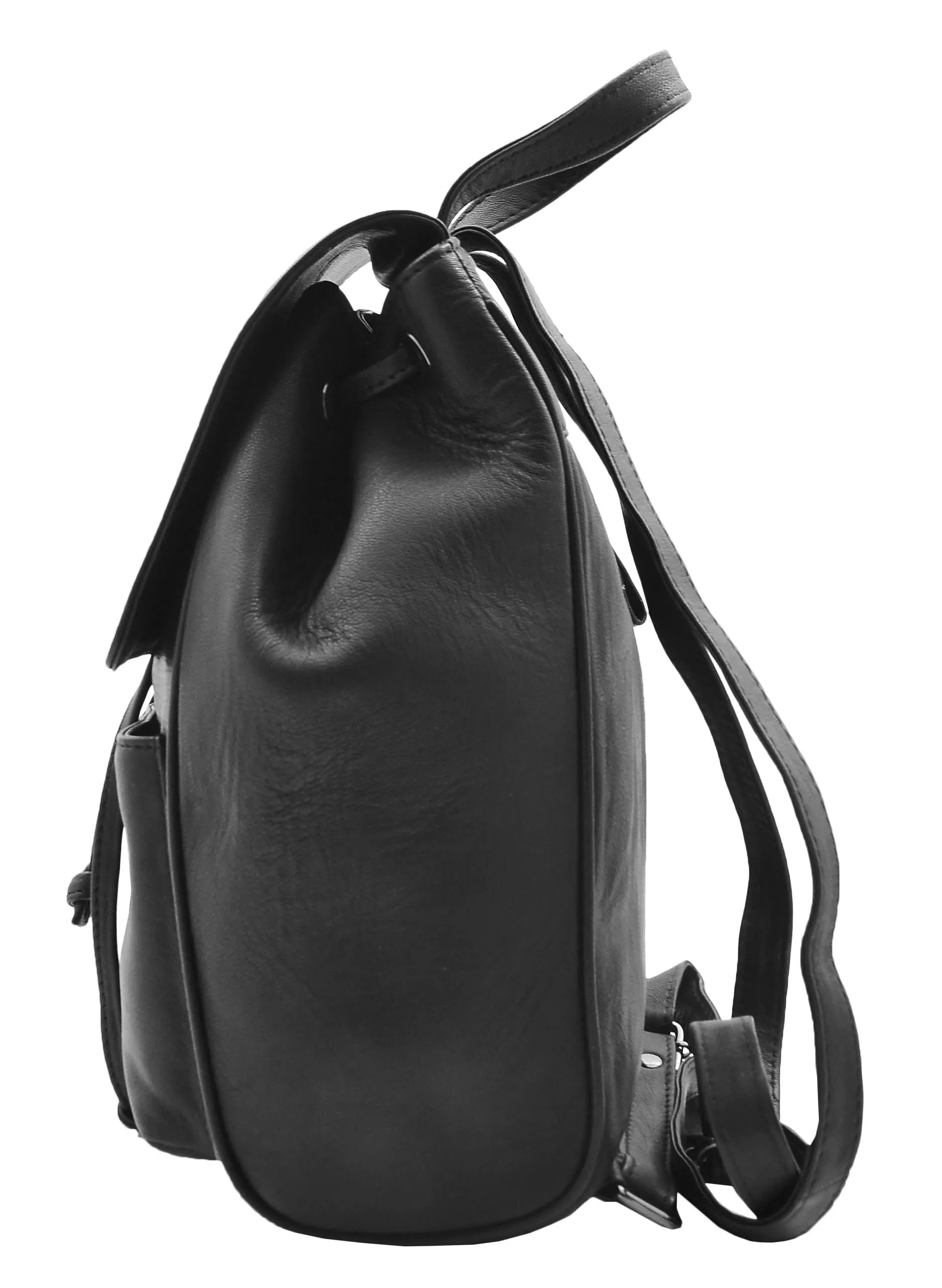 DR348 Real Leather Classic Travel Backpack Black