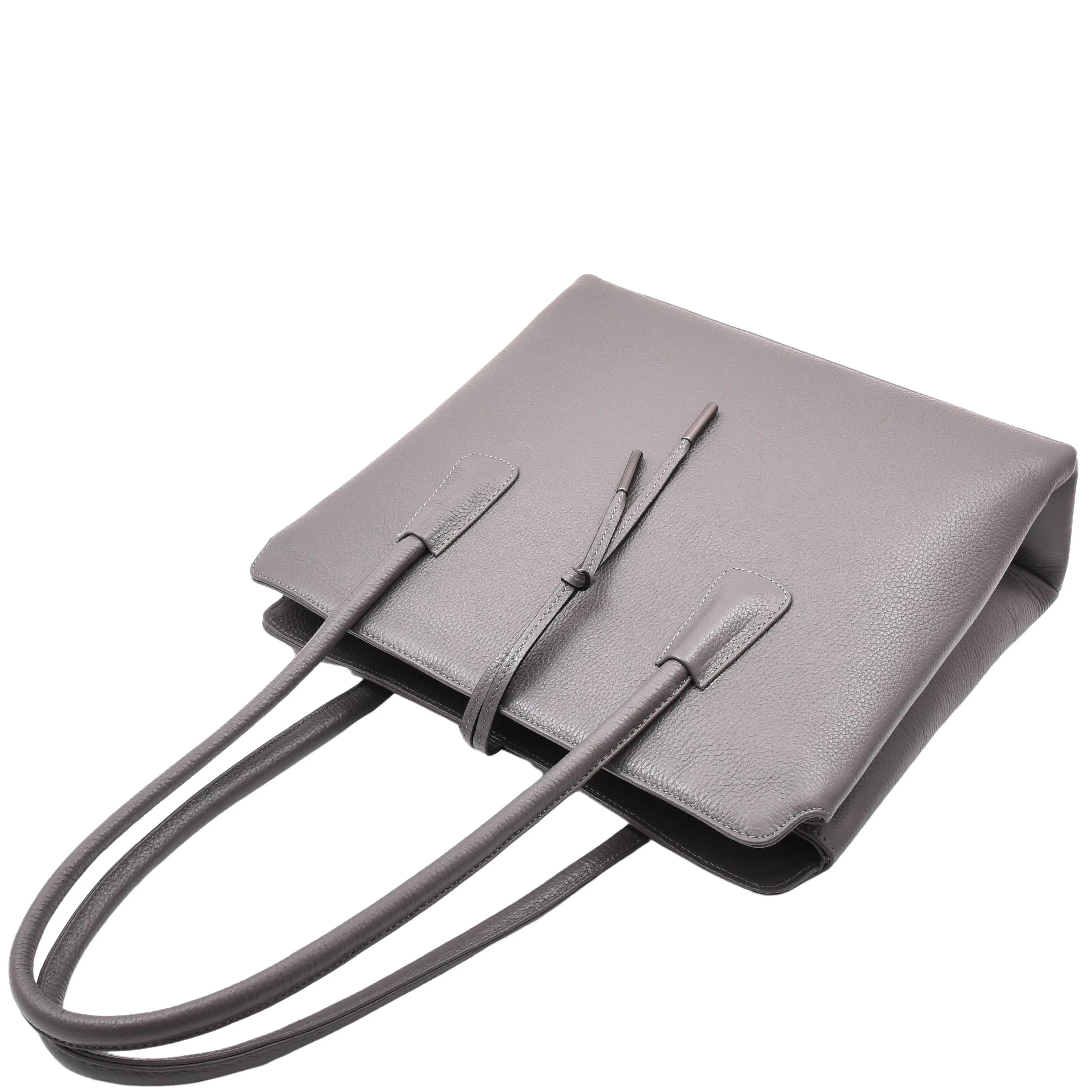 DR590 Women's Stylish Zip Opening Tote Large Shoulder Bag Grey