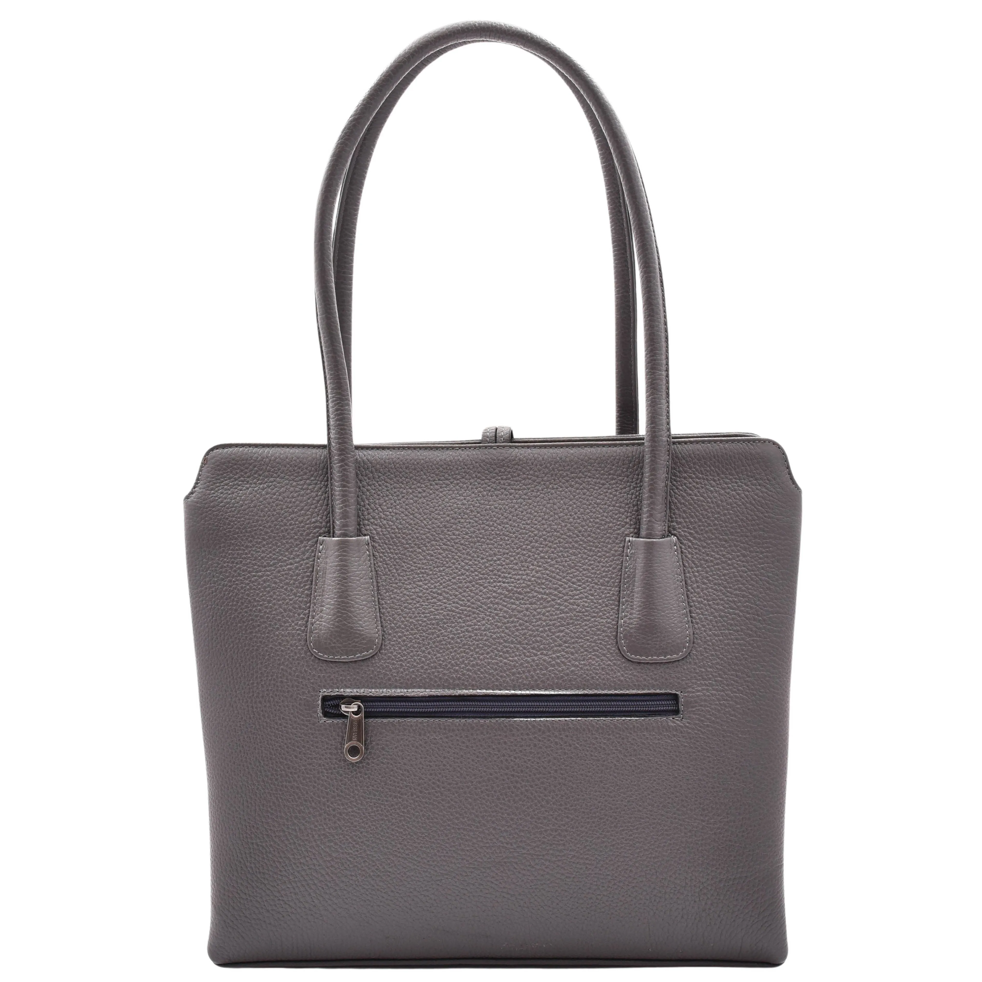 DR590 Women's Stylish Zip Opening Tote Large Shoulder Bag Grey