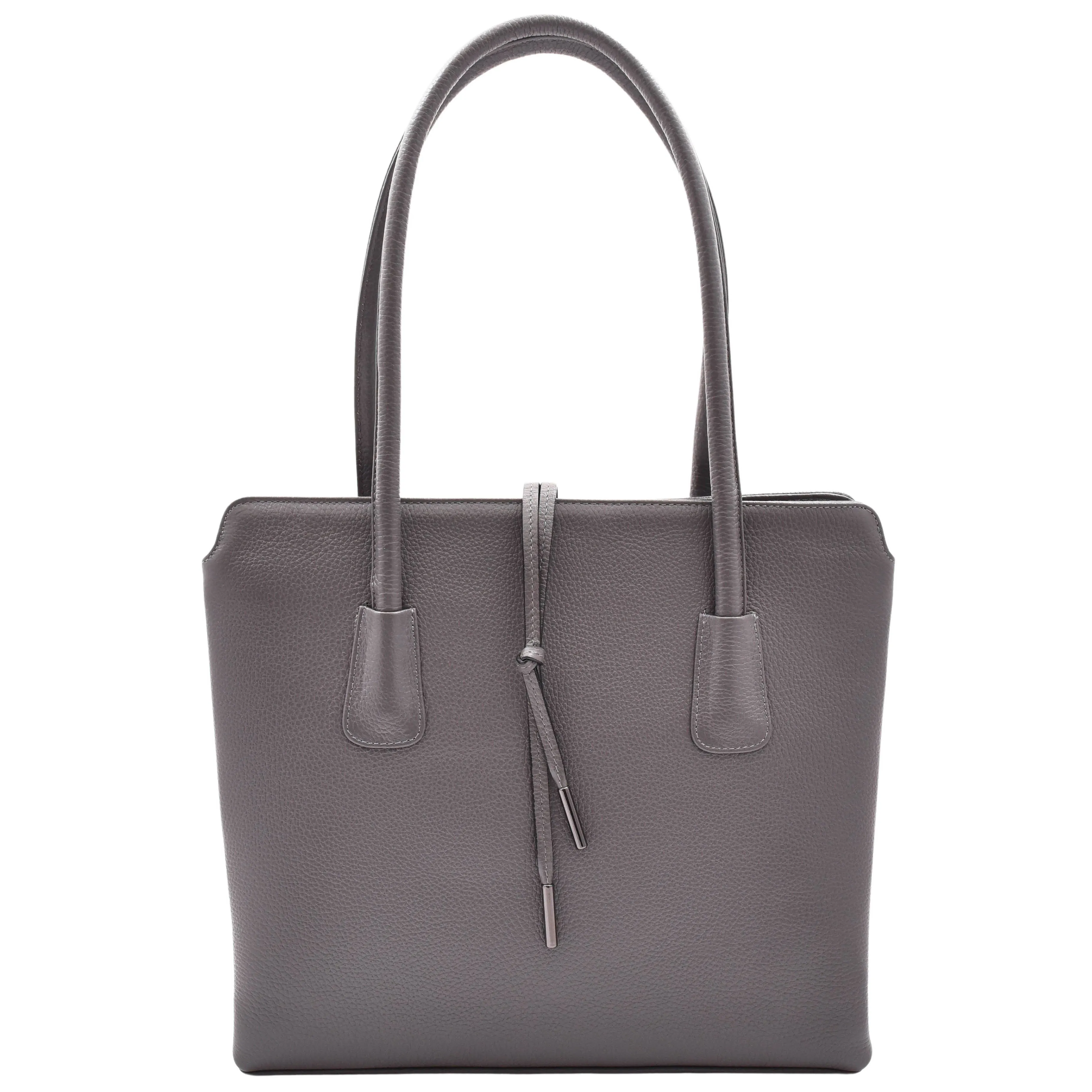 DR590 Women's Stylish Zip Opening Tote Large Shoulder Bag Grey