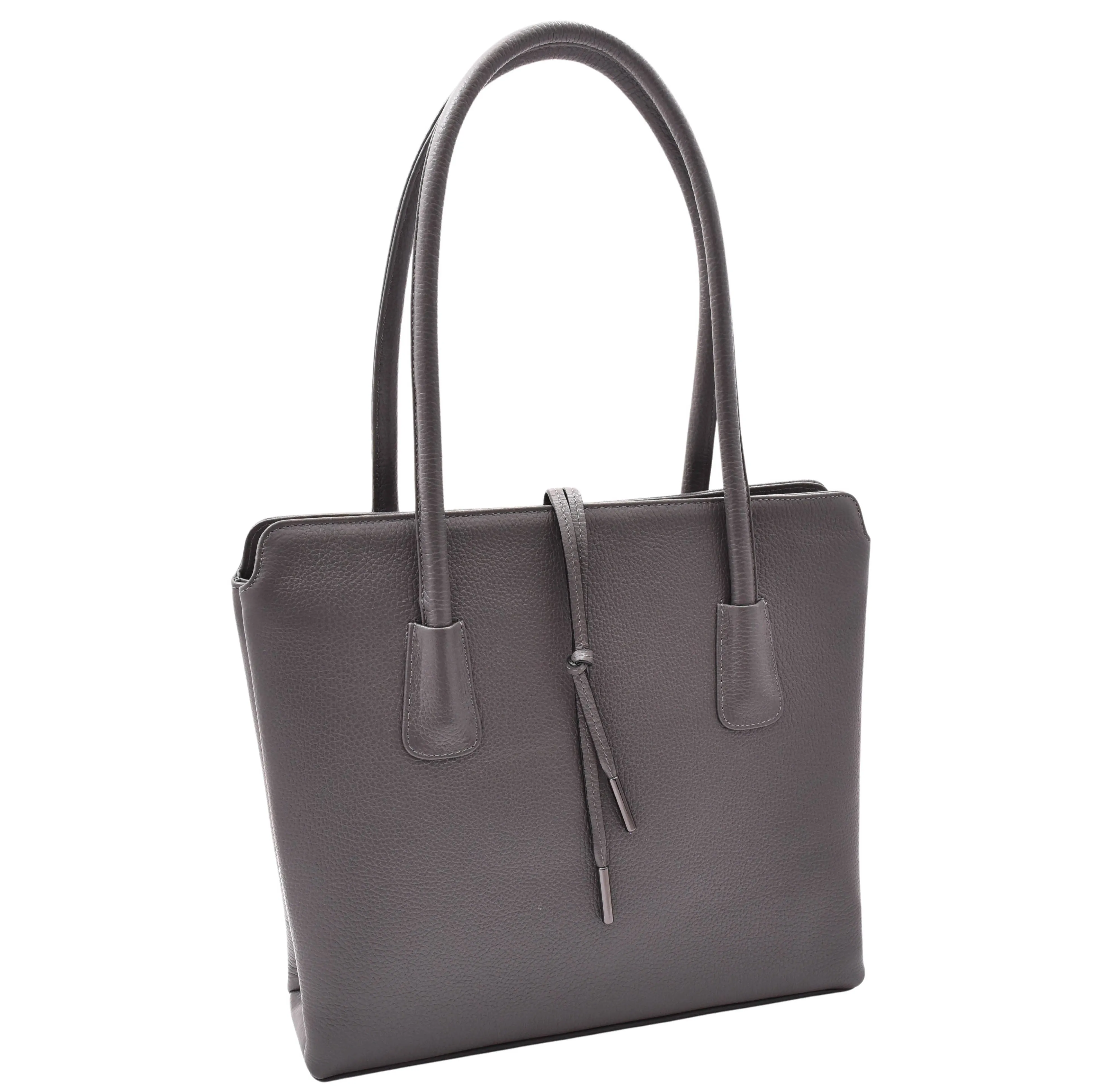 DR590 Women's Stylish Zip Opening Tote Large Shoulder Bag Grey