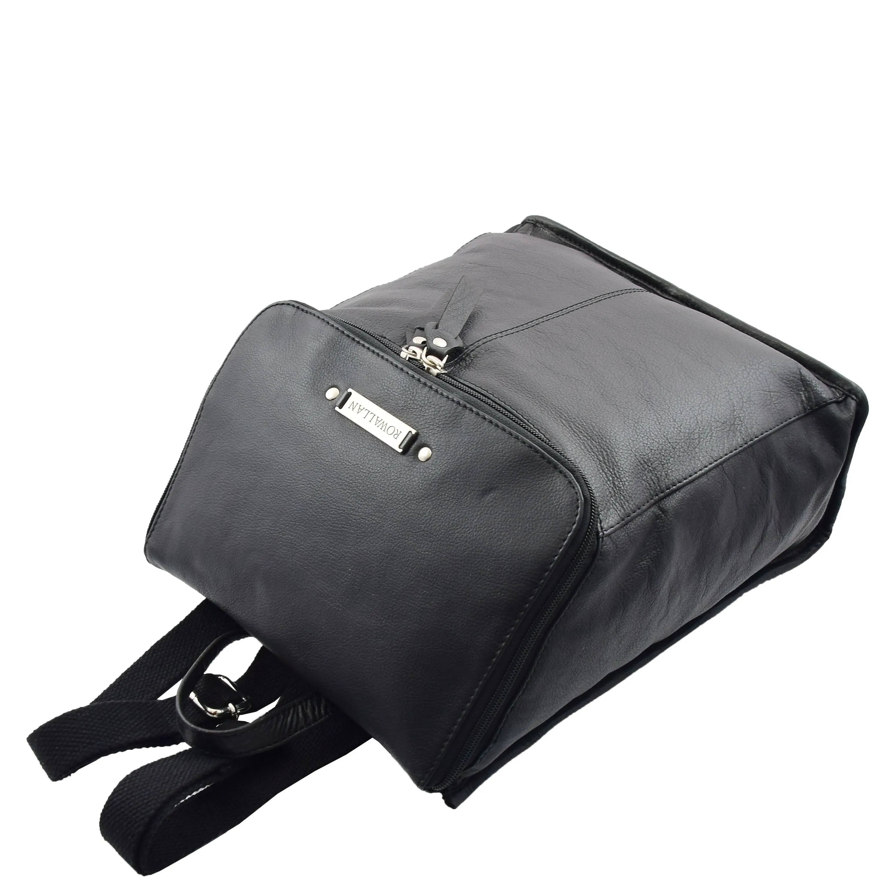 DR614 Real Leather Stylish Rucksack Backpack Black