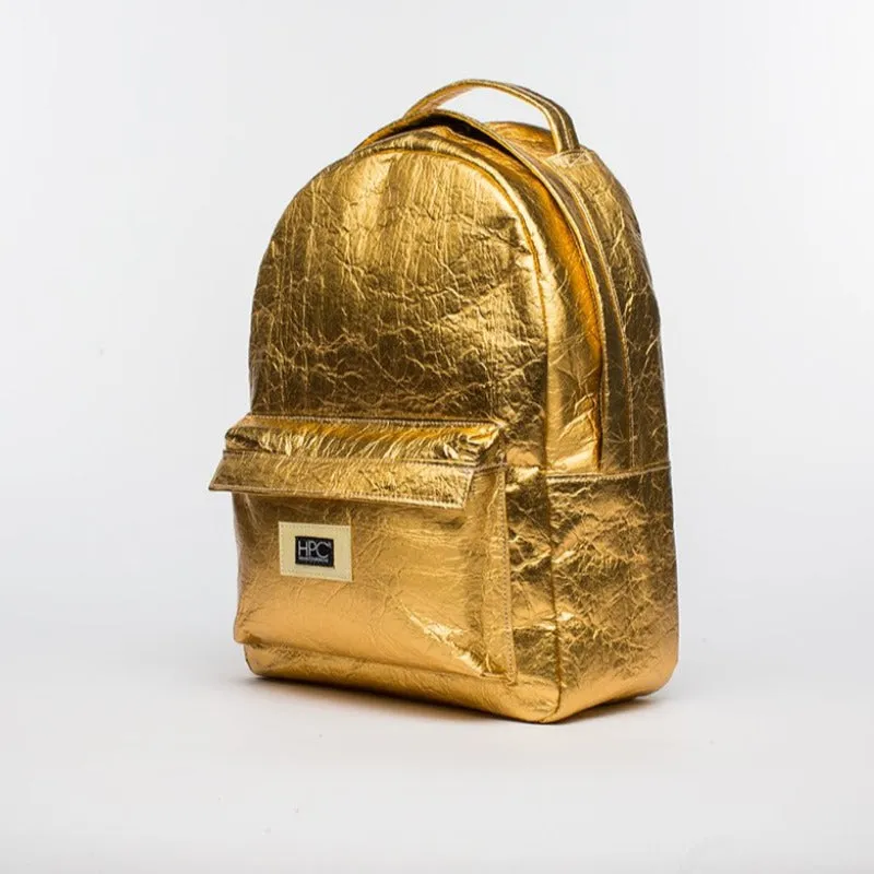 Earth Bag Standard, Gold Pinatex (Upcycled Billboard Bags)