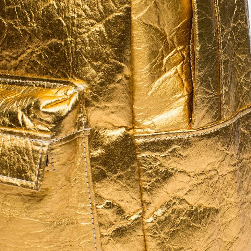 Earth Bag Standard, Gold Pinatex (Upcycled Billboard Bags)