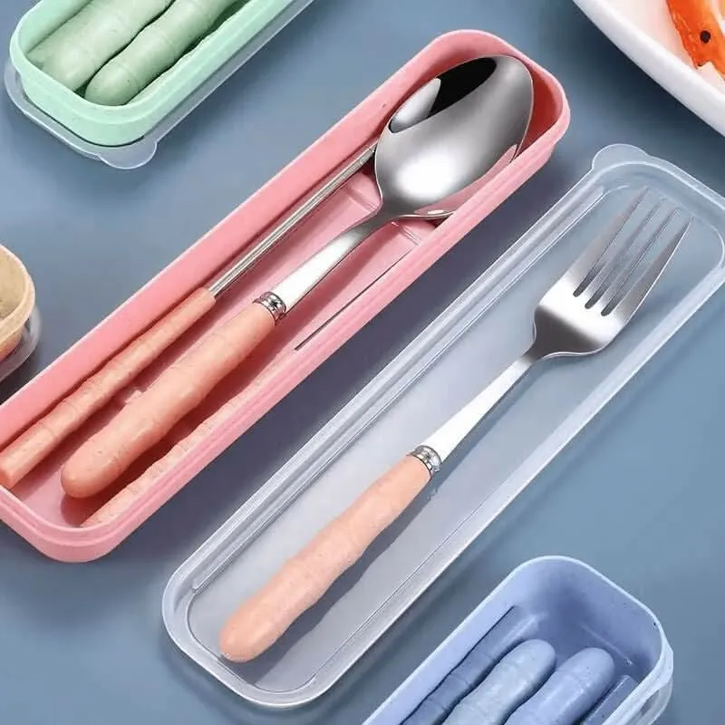 Elegant Stainless Steel Cutlery Set with Spoon, Fork, & Chopstick Set for All Ages