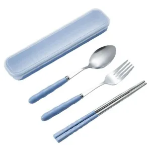 Elegant Stainless Steel Cutlery Set with Spoon, Fork, & Chopstick Set for All Ages