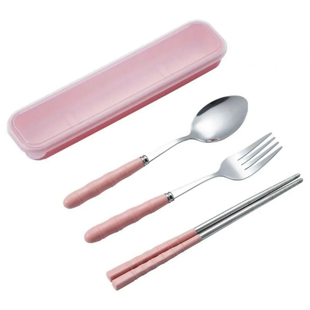 Elegant Stainless Steel Cutlery Set with Spoon, Fork, & Chopstick Set for All Ages
