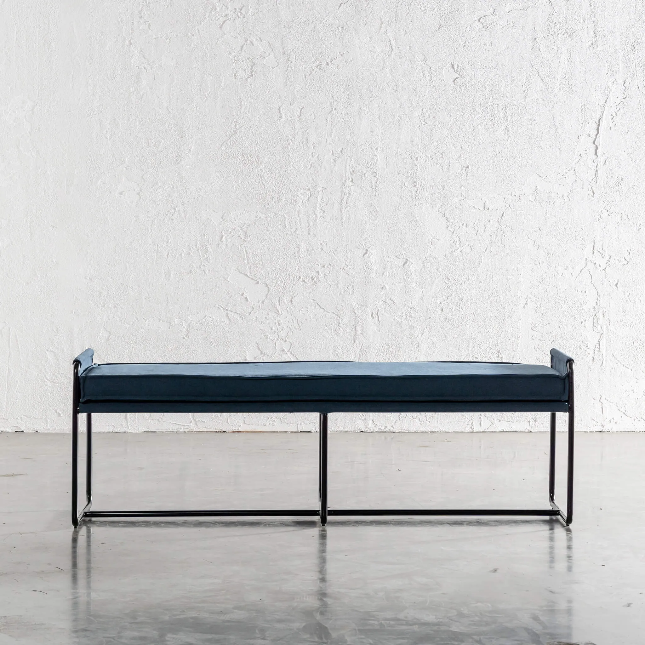 FINAL RELEASE  |  SEVILLA CONTEMPO BENCH W PIPED EDGING  |  DENIM BLUE