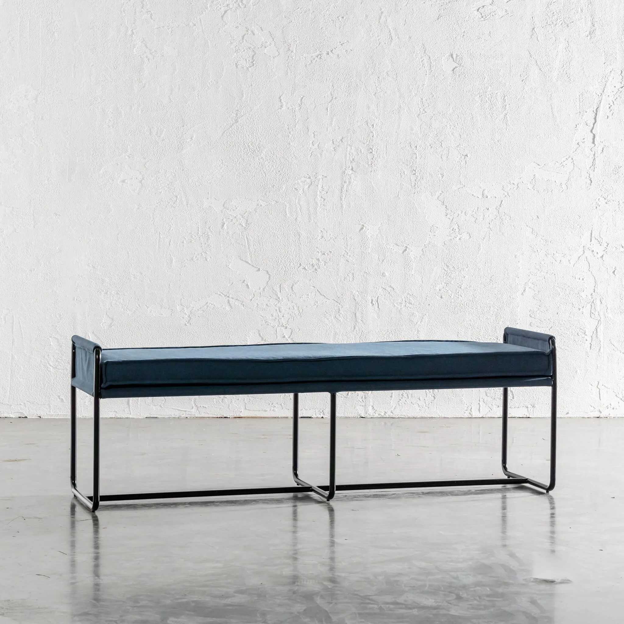 FINAL RELEASE  |  SEVILLA CONTEMPO BENCH W PIPED EDGING  |  DENIM BLUE