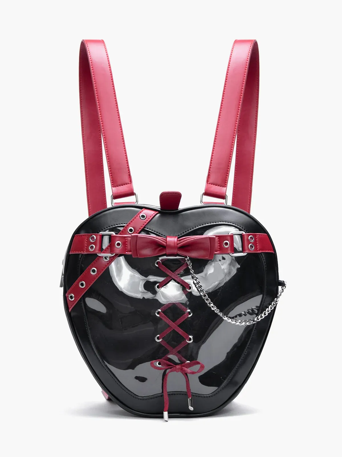 Hiatus Shoulder Dark Apple Backpack Gothic Bow Chain Belt Strap Bag