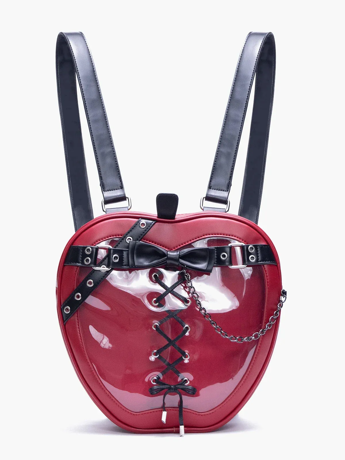 Hiatus Shoulder Dark Apple Backpack Gothic Bow Chain Belt Strap Bag