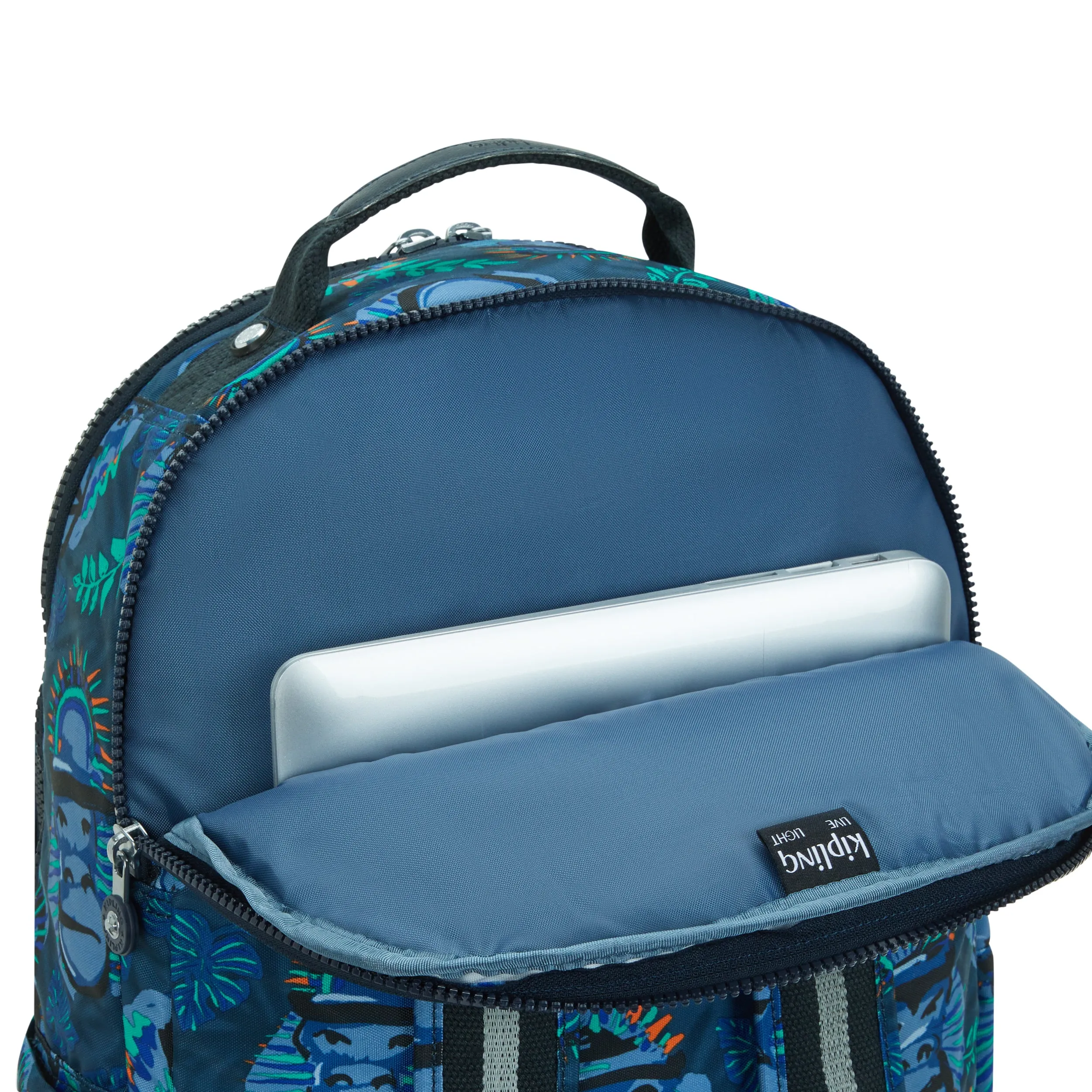 Kipling Seoul Lap Blue Monkey Fun Large Backpack C2I5816-8HJ