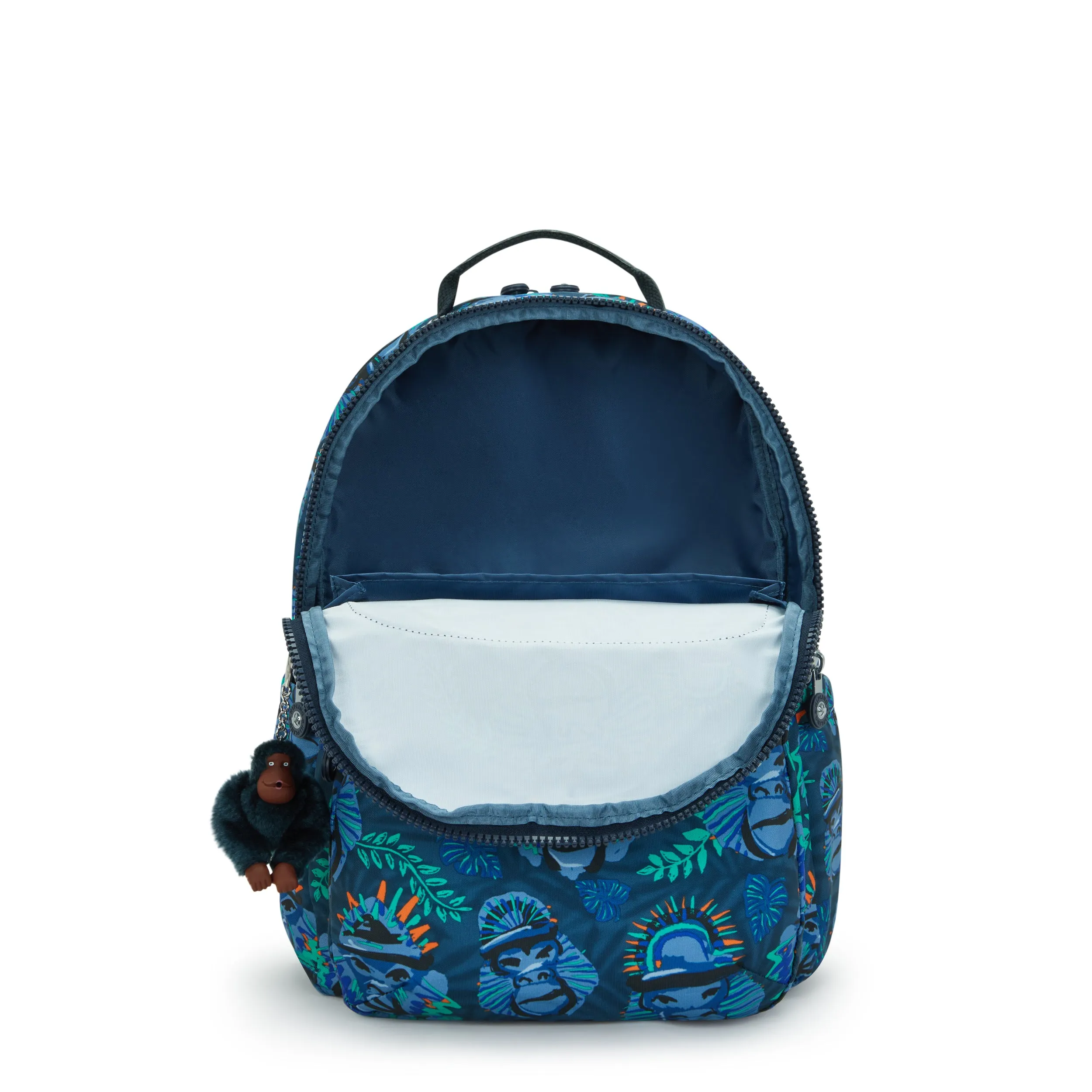 Kipling Seoul Lap Blue Monkey Fun Large Backpack C2I5816-8HJ