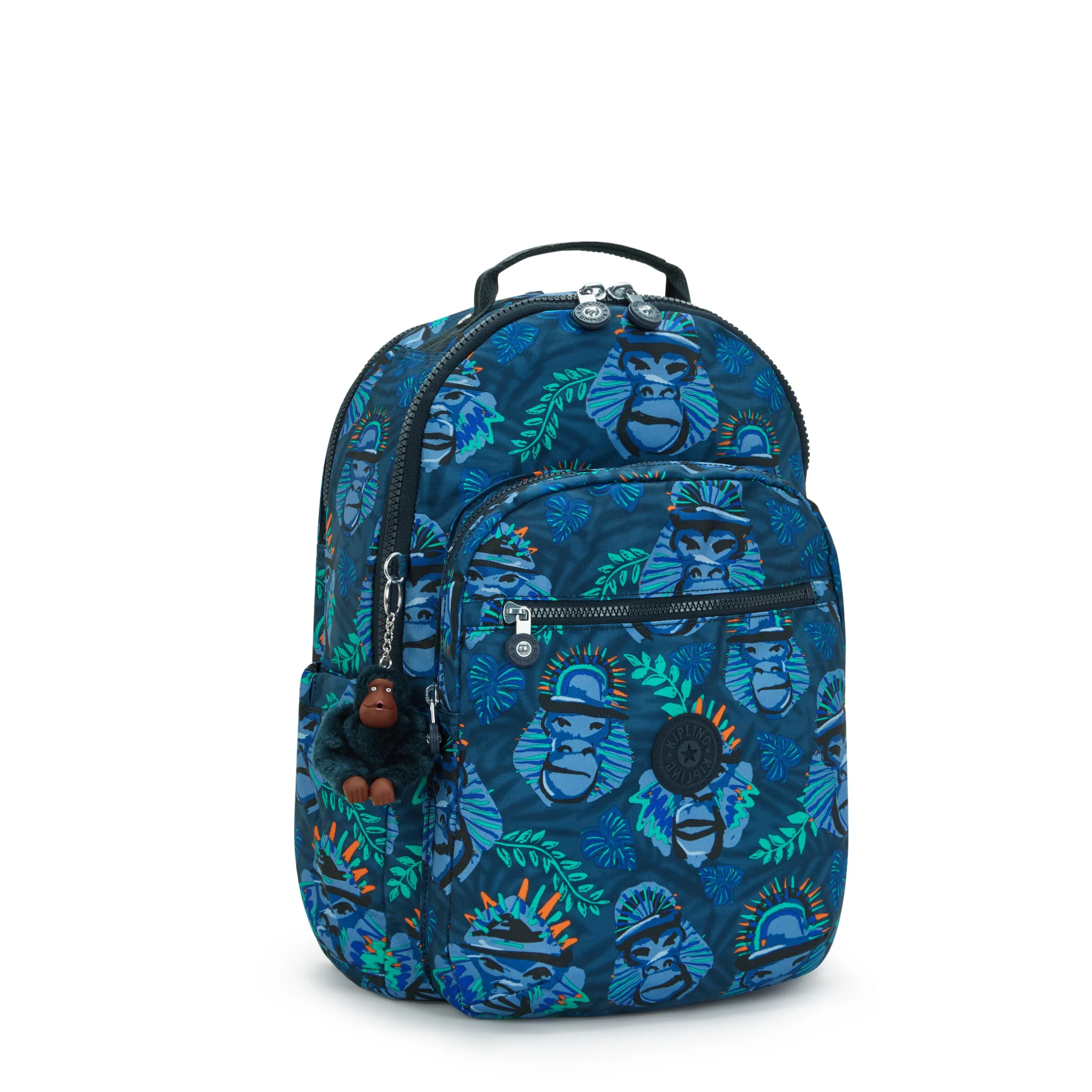 Kipling Seoul Lap Blue Monkey Fun Large Backpack C2I5816-8HJ