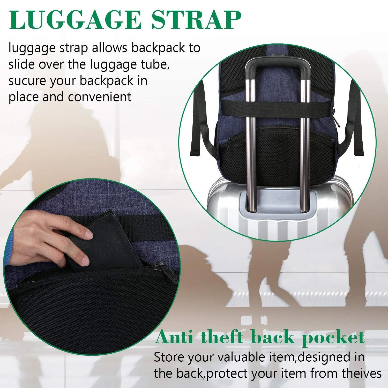 Laptop Backpack with USB Charging Port,Slim Travel Backpack with Laptop Compartment for Men and Women,Water Resistant College School BookBag Computer Bag for Girls and Boys Fits 15.6 In Laptop,Macbook