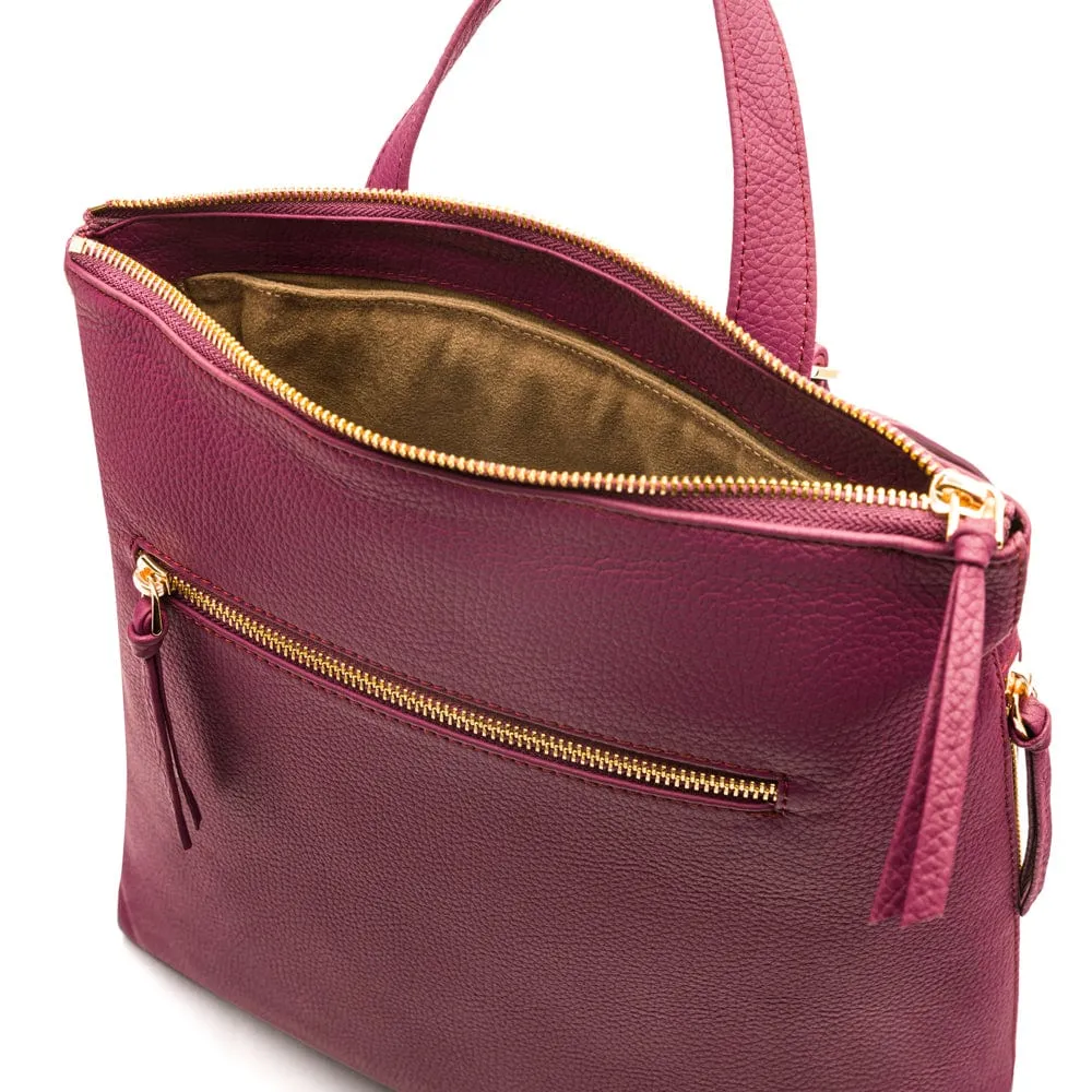 Leather 13" Laptop Backpack - Purple