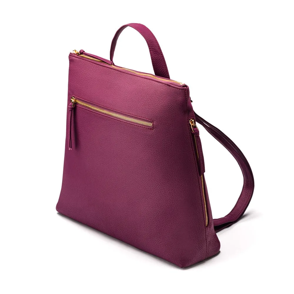 Leather 13" Laptop Backpack - Purple