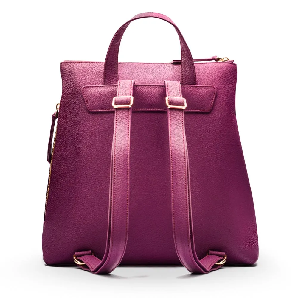 Leather 13" Laptop Backpack - Purple