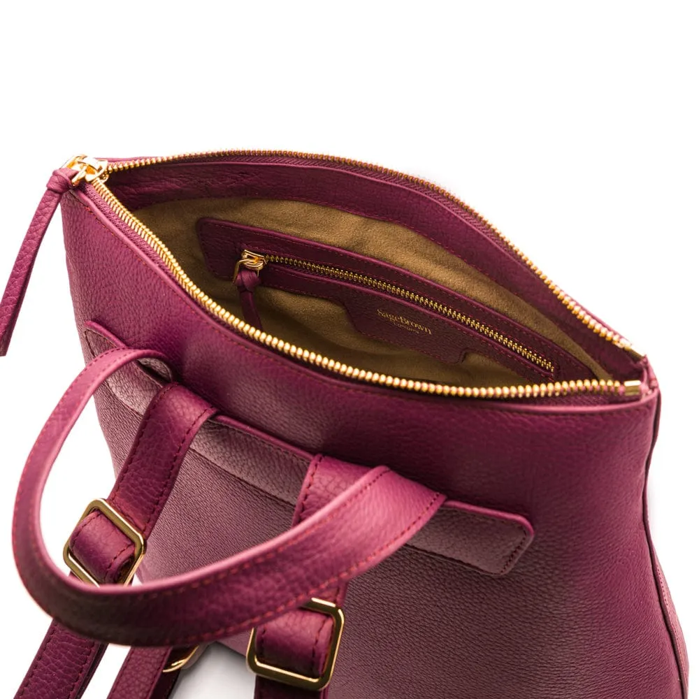 Leather 13" Laptop Backpack - Purple