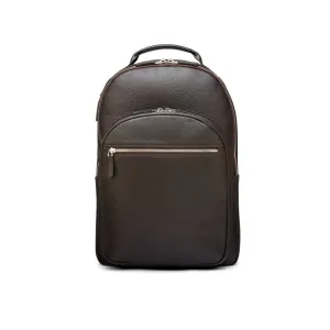 Leather 15" Laptop Backpack, Cambridge - Brown Pebble Grain