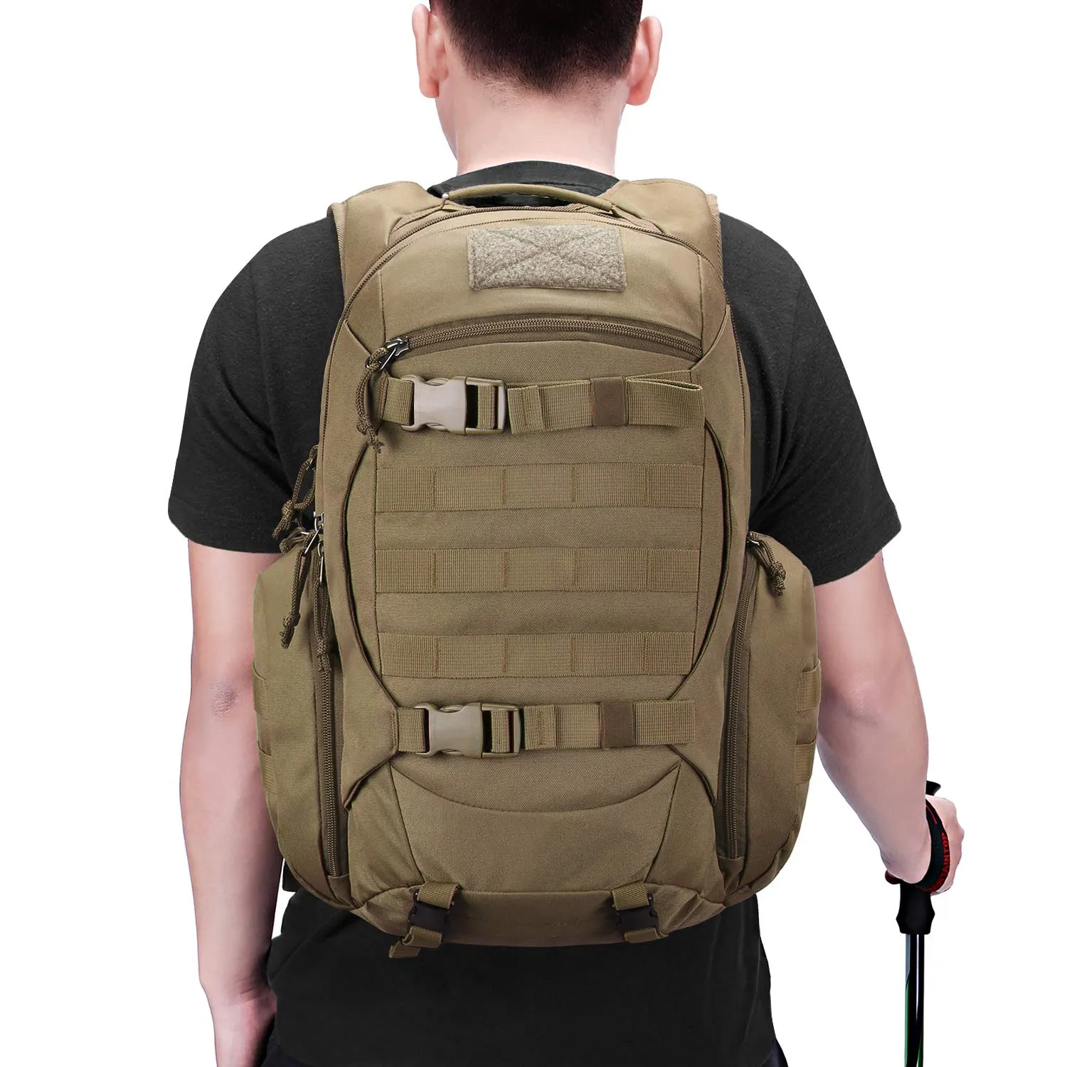 Mardingtop 28L Tactical Backpacks Molle Hiking daypacks for Camping Hiking Military Traveling 28L-Khaki