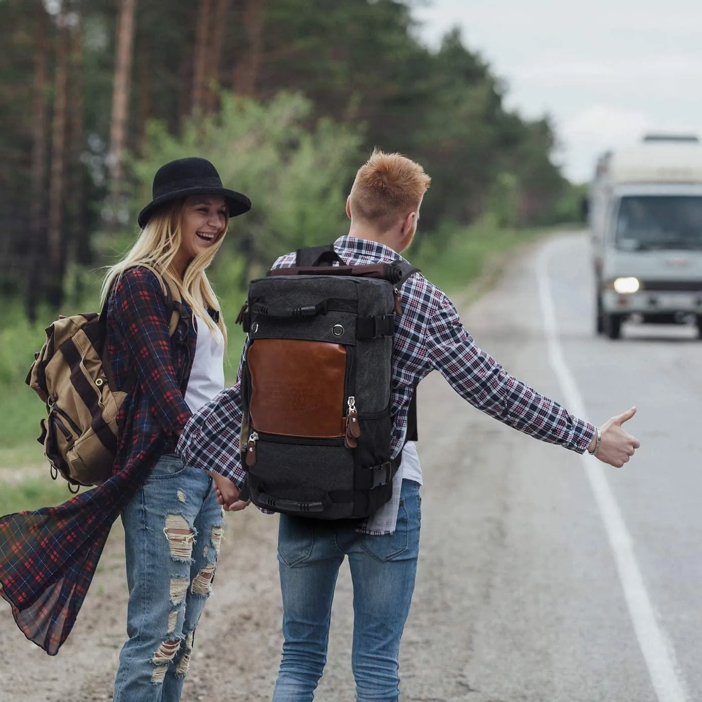 Men Canvas Travel Backpack