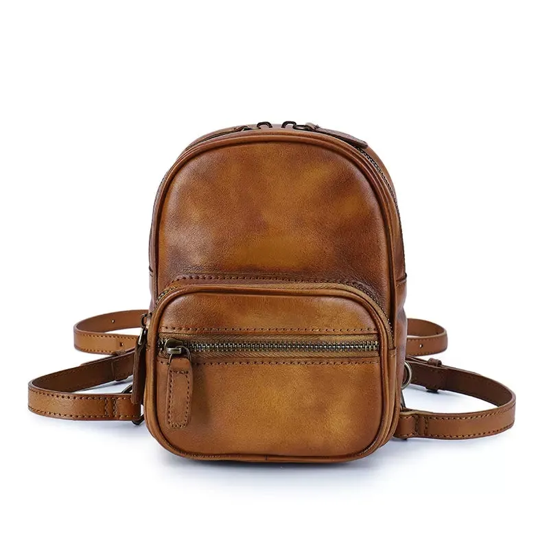 Mini Women's Rucksack Leather Stylish Backpacks For Women