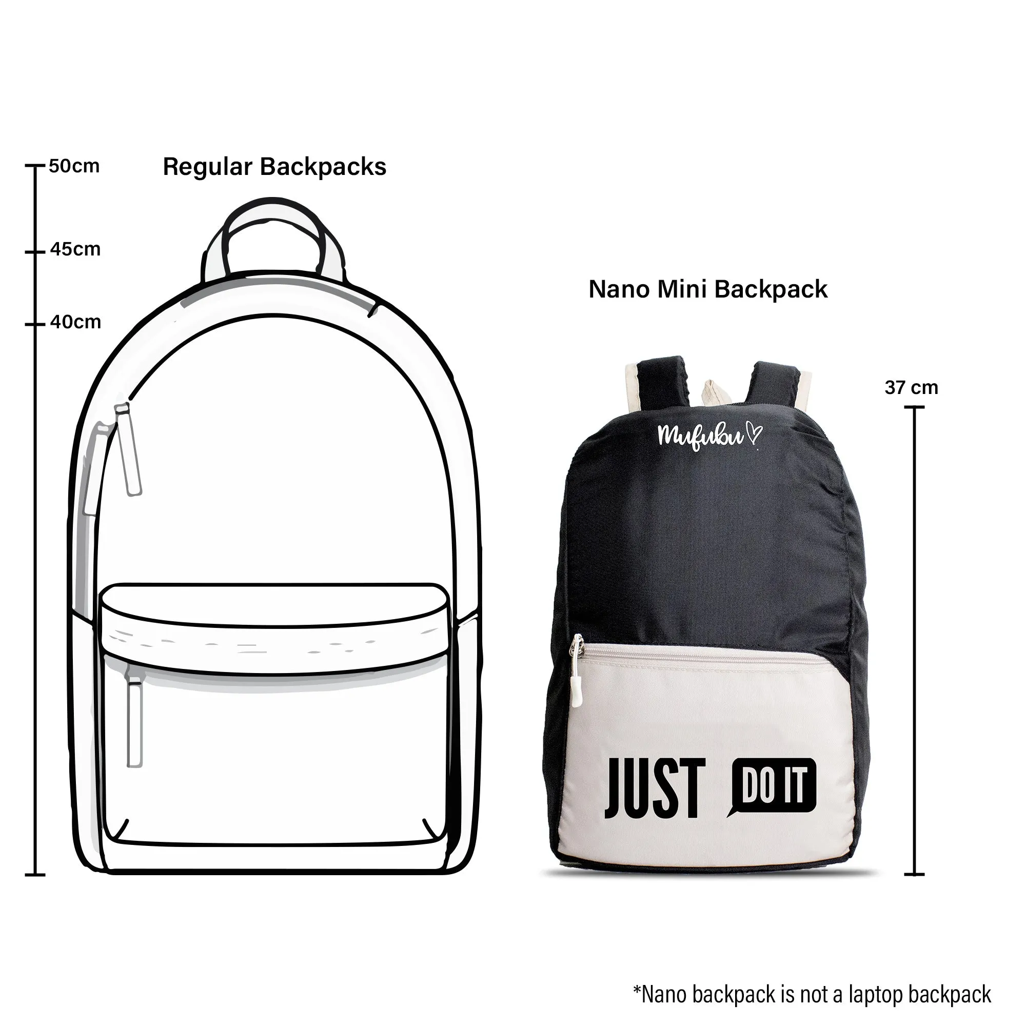 Nano Backpack 15 Ltr Positive Vives Only Black   Beige